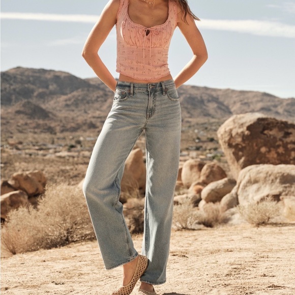 American Eagle Outfitters Denim - AE Stretch High-Waisted Stovepipe Jean Medium Indigo Size 2 Long